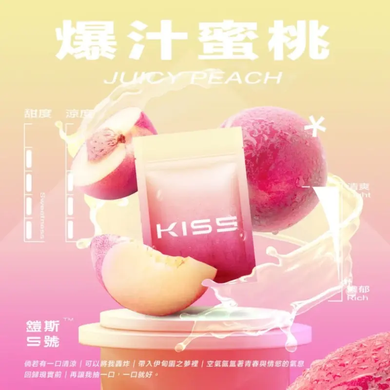 KISS-鎧斯5號一代煙彈-爆汁蜜桃webp - ILIA 霧化器|台灣官方選物店|主機煙彈專賣